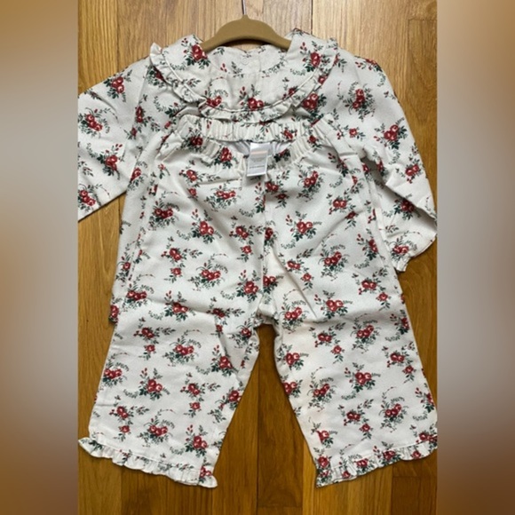 Janie and Jack Floral Pajama Set 12-18M - Picture 3 of 7